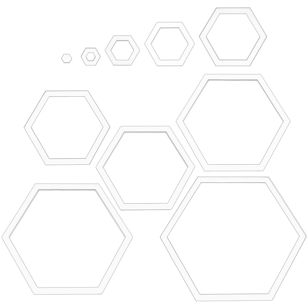 Photo 1 of BENECREAT 10 Sizes Hexagon Quilting Template, Acrylic Intricate Sewing Machine Ruler, Transparent Pressure Plate Router Template for DIY Hand Patchwork Cutting Craft