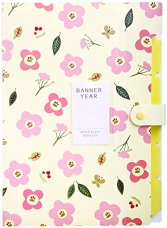 Accordian Flower File Folders Accordian Lateral Cute Expandable File Folders Document Organizer（Yellow）