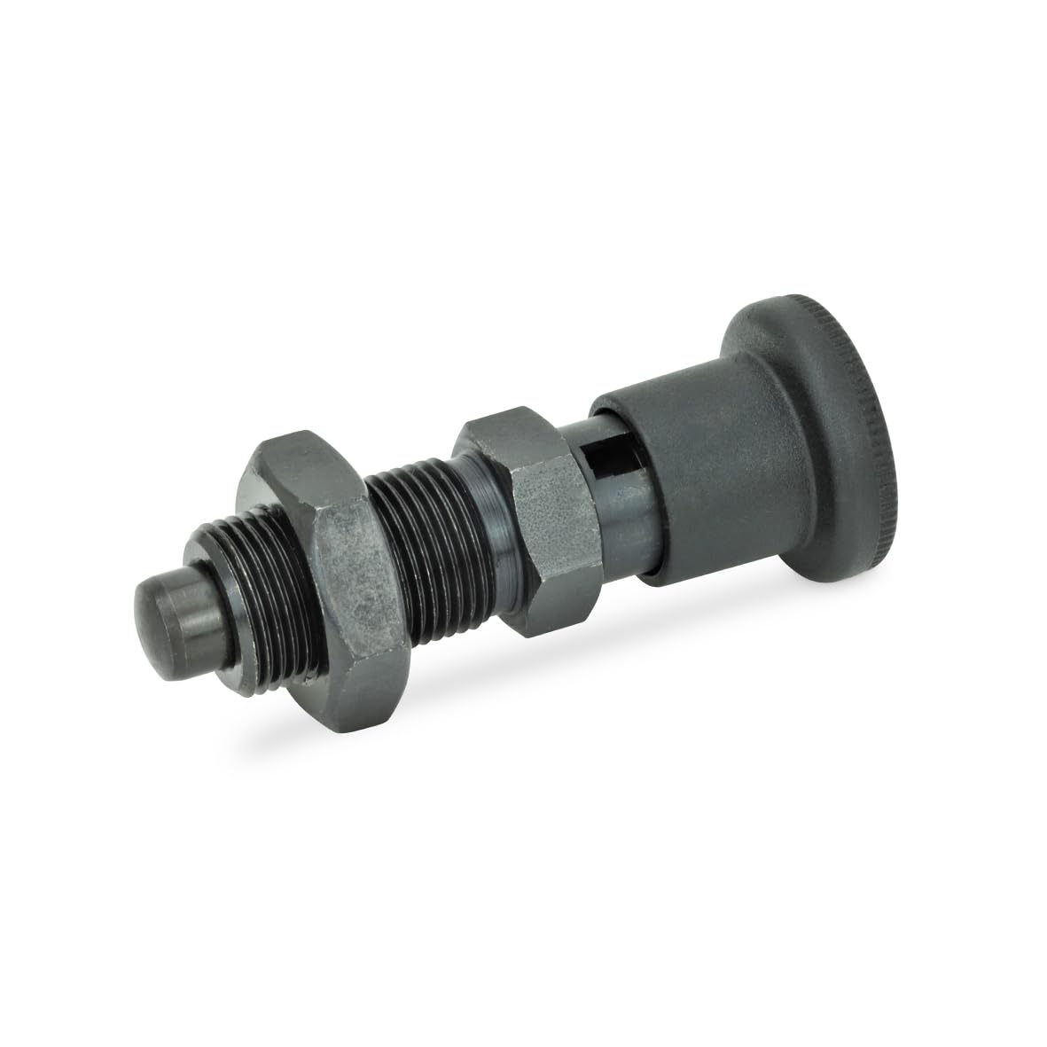 Ganter Normelemente GN 817-12-15-CK 817-12-15-CK-Locking Bolt with Locking Mechanism, Black, Rastweg l1: 15mm