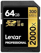 Lexar Professional 2000x 64GB SDXC UHS-II/U3 (Up to 300MB/s Read) w/USB 3.0 Reader -  LSD64GCRBNA2000R