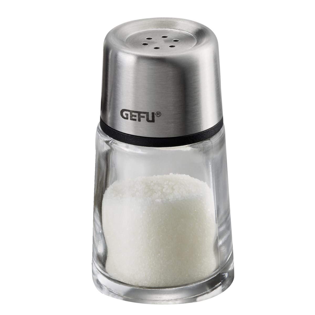 Gefu 33631 Salt and Pepper Shakers Brunch, Silver/Black, One Size