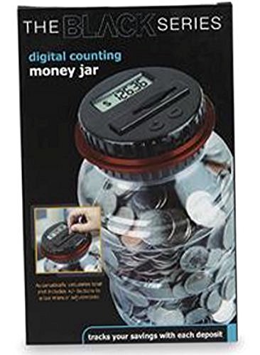 The BLACK series digital counting money jar (black lid)