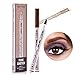 Waterproof Microblading Eyebrows Pen- for Brow Tint Tattoo Eyes Makeup with Liquid 3D Eyebrows Fork Tip Chestnut Color Tattoo Brow Gel