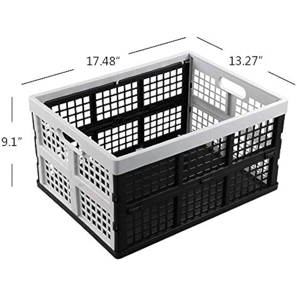 Easymanie 34 Quart Pack Stackable Dairy Milk Crates, Utility Folding