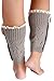 Avidlove Women Socks Button Lace Leg Warmers Knit Wool Boots Cuffs Short Light Gray