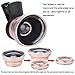Universal 18X Zoom HD Clip On Mobile Phone Optical Camera Lens Kits,WMTGUBU Telescope Telephoto lens+15X Super Macro Lens+0.6X Wide Angle Lens for iPhone Samsung most Android Smartphones(Rosegold)