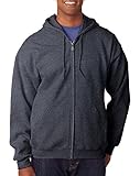 Gildan Mens 7.75 oz. Heavy Blend? 50/50 Full-Zip Hood (G186) -DARK HEATH -L