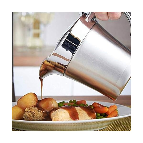 ZYLBDNB Zuckerdose milchkännchen Set Saucenbehälter aus Edelstahl for Saucenboote, 450 ml, mit doppelwandiger… – Bild 7