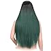 AISI HAIR Ombre Synathetic Wigs for Black Women Long Green Wig Heat Resistant Wigs Middle Part Cosplay Wig Green Party Wigs for Women