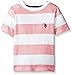 U.S. Polo Assn. Little Boys Birdseye Printed Stripe Crew Neck T-Shirt, Engine Red, 5/6