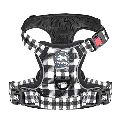 PoyPet No Pull Dog Harness, [Neck Release] Reflective Adjustable No