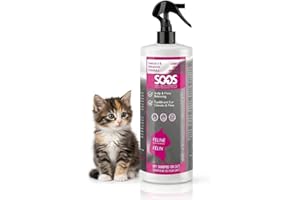 SOOS Nutri-Cleanse Waterless Cat Shampoo - Grooming Spray Omega-3 Enriched Dry Foam for Coat Deodorizing & Cleaning - 473ml -