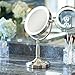 Zadro Cordless Dual-Sided LED Lighted Vanity Mirror, Satin Nickel