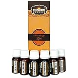 Aromatherapy Top 6 by Niradhi Herbals 6/15 ml - 100% Pure Therapeutic Grade Basic Sampler Essential Oil Kit - Christmas Gift for Him / Her