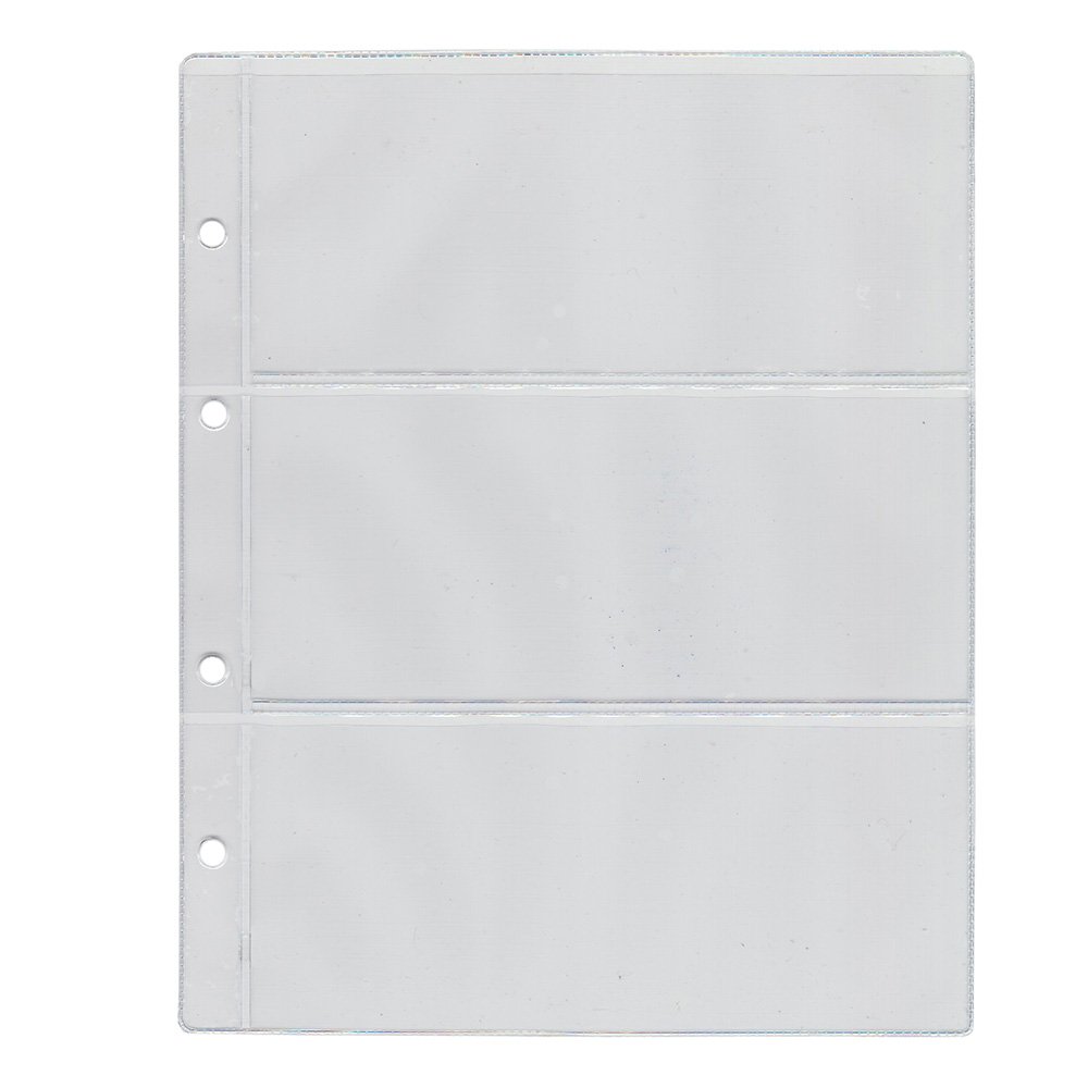 Larius Group Foil sheets for banknotes, banknotes, postcards, coin sleeves, sheets, various sizes and compartments (3 cells - 80 x 185 mm)