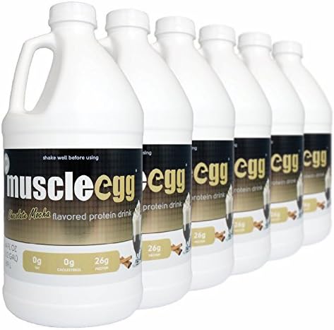 6 Half-Gallons Chocolate Mocha MuscleEgg Liquid Egg Whites (Cage-Free)