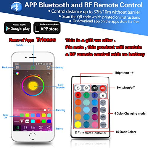 Viesyled H11 H8 H9 RGB LED Fog Light Bulbs Upgrade Multi Color APP Bluetooth Led Light Super Bright 1800LM 3020 SMD Bulbs Replacement for Driving DRL Fog Lights,2 Pack