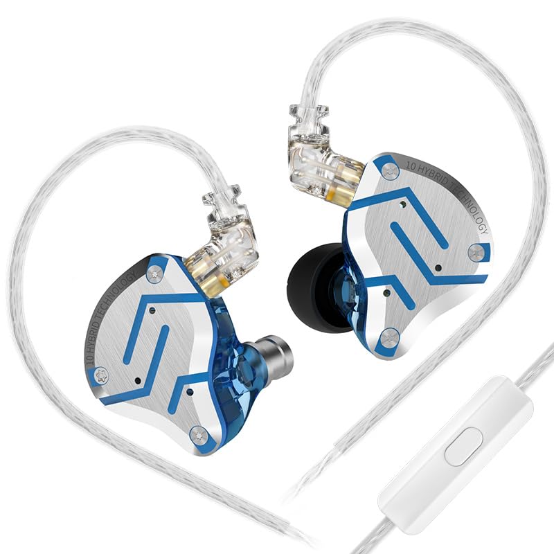 KZ ZS10 Pro IEM Earbuds, 4BA 1DD Multi Driver In Ear Earphone, On Stage Monitor for Singer Guitarist Drummer (Glare Blue, with Mic) โ image 1