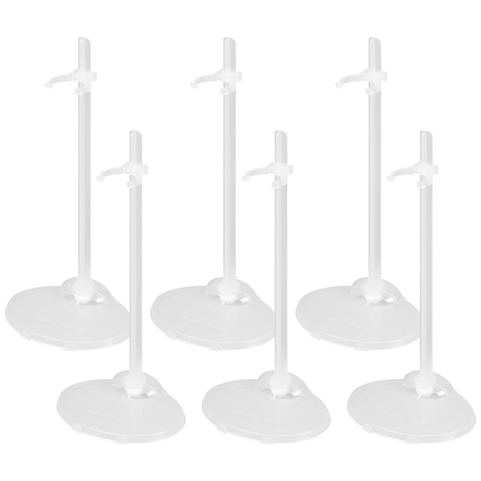 Anseom Transparent Doll Stand and Display Holder - Adjustable Support for 9-11 Inch Action Figures, Model Shows, and Doll Accessories - 6 Pieces