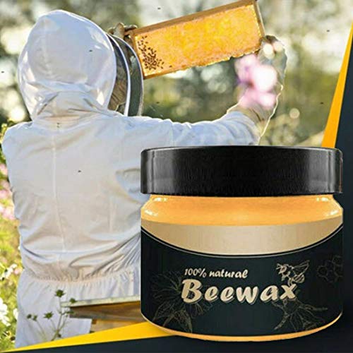 Wood Seasoning Beeswax Beeswax Polish for Wood & Furniture Natural Unscented Beeswax Furniture Wood Polish and Conditioner, 85g (1PC)