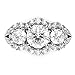 Metal Factory Sz 7 Sterling Silver 925 3 Stone CZ Cubic Zirconia Halo Engagement Ring