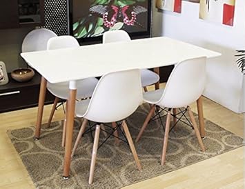 Conjunto de mesa sillas Tower blancas