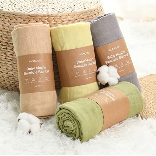 Momcozy Swaddle Blanket 47 X 47 Inches, Soft and SkinFriendly Muslin