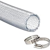 JUNZHIDA High Pressure Braided Clear Flexible PVC Tubing 3/4" ID,10ft
