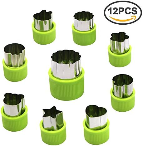 Vegetable Fruit Cutters Shapes Set-Food Cutter Mold for kids,Set of 9 by Erlvery DaMain (Green)
