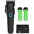 Supreme Trimmer Recharge Clipper - Professional Hair Clipper with 2 Removable Batteries, Brushless Motor, Smart Charge Stand, USB-C Charge & DLC Blades Barbers | STC779