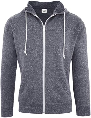 Casual Garb Hoodies for Men Lightweight Fitted Snow Heather French Terry Full Zip Hoodie Sweatshirt