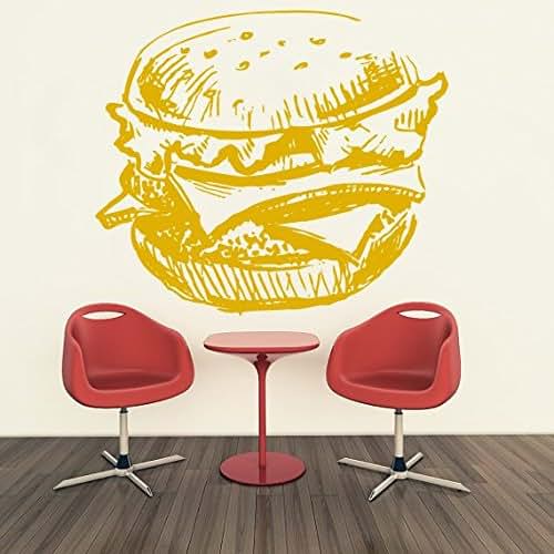 burger wall decal fast food wall sticker cafe wall vinyl