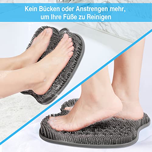 HONYIN Large Foot Brush Foot Washer Bath Massage Pad with Non-Slip Suction Cups - Cleans, Exfoliates, Massages Your Feet Without Bending, Foot Circulation & Relieves Tired Feet (28 x 28 cm)