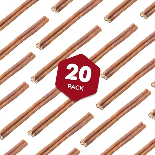 Best Bully Sticks 6 Inch Odor-Free Bully Sticks - 20 Count (Pack of 1) - Bulk Bag, Odorless Natural Grass-Fed Beef, Easily Digestible, No Grain or Rawhide, Ideal for Big Breeds