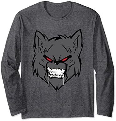 Unisex Badass Wolf Beast Long Sleeve Shirt For The Gym Tee Large Dark Heather