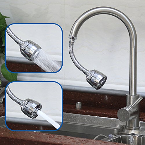 3New 360°Swivel Water Saving Tap Aerator Nozzle Filter Water Saving Tap Diffuser Kitchen Accessories (Long)