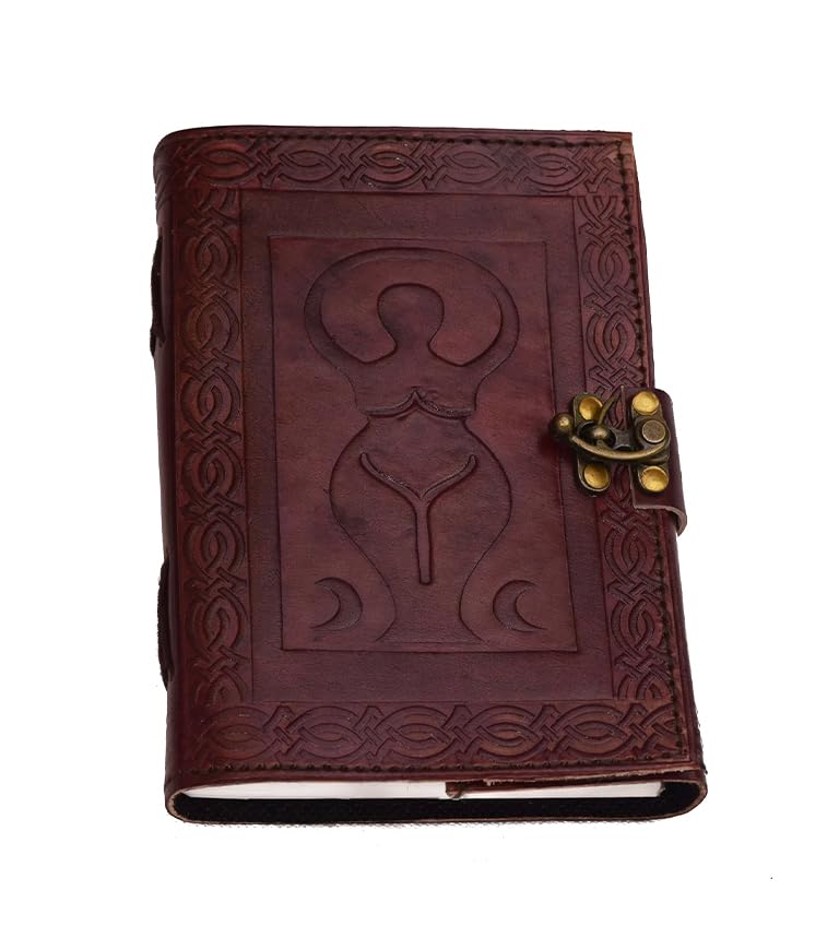 Mother Earth Goddess - Vintage Buffalo Leather Journal New Paper Type Cotton Paper Notebook Handmade India