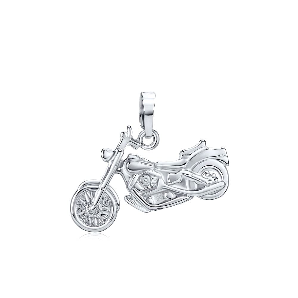 SILVEGO Unisex 925 Sterling Silver Pendant Motorcycle
