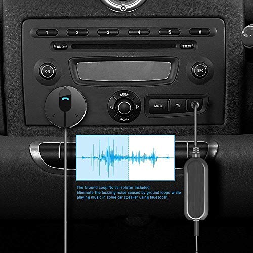 BESIGN BK01 Bluetooth Car Kit, Wireless Receiver for Handsfree Talking and Music Streaming with Ground Loop Noise Isolator for Car with Aux Port
