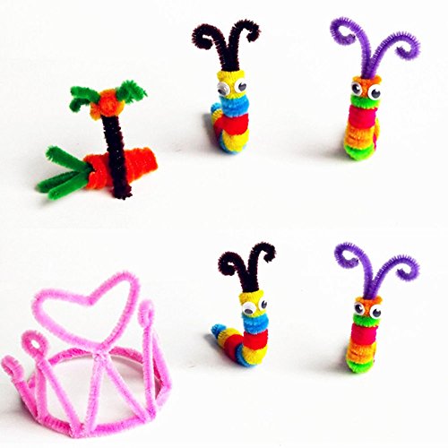 WXLAA 100pcs DIY Chenille Stems Pipe Twist Rods Cleaners Kids DIT Craft Toys Grey - Thumbnail 7