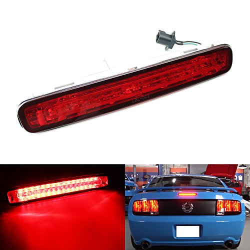 iJDMTOY Red Lens Super Bright 16-LED Third 3rd Brake Light For 2005-2009 Ford Mustang
