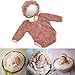 Zeroest Newborn Photography Props Lace Romper Baby Photography Outfits Girl Lace Bonnet Hats Outfit Newborn Girl Photoshoot (Brown)