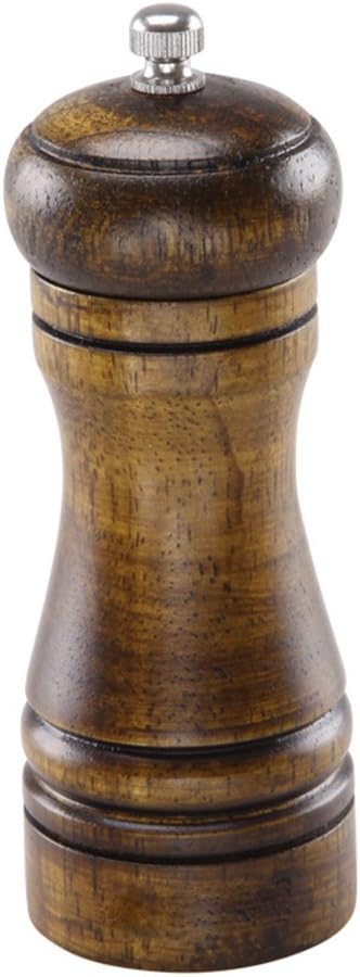 Nokozan Manual Adjustable Wood Pepper and Salt Grinder Mill, 14.5cm heigh