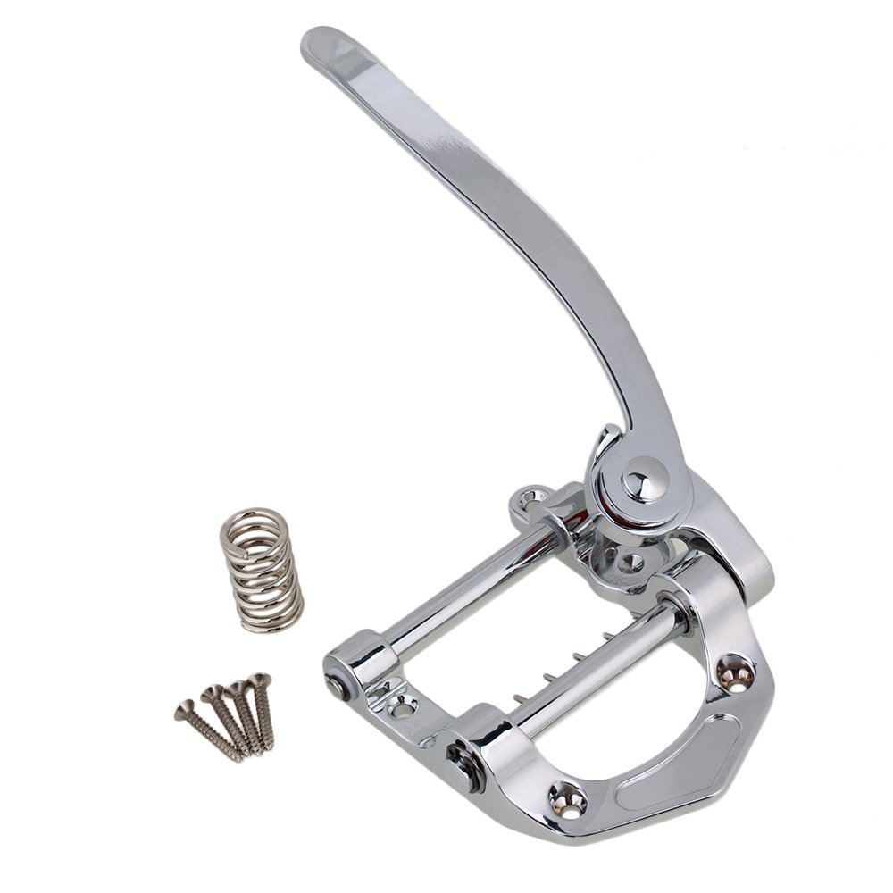 Yibuy 224 x 985mm zinc alloy silver electric guitar vibrato unit large bridge suitable for right hand use