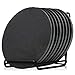 Juvale Round Black Slate Coasters with Rack (4 Inches, 9 Pieces)