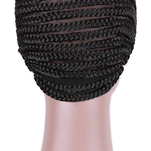 Braided Weave Cap with Adjustable Strap and Combs Crochet Wig Cap in