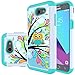 MicroP Samsung Galaxy J3 Mission / J3 Eclipse / J3 Emerge / J3Prime / J3 Luna Pro/Sol 2 / Amp Prime2 / Express Prime2 Case, Hybrid Dual Layer Silicone Phone Case for J3 2017(Green Owl)