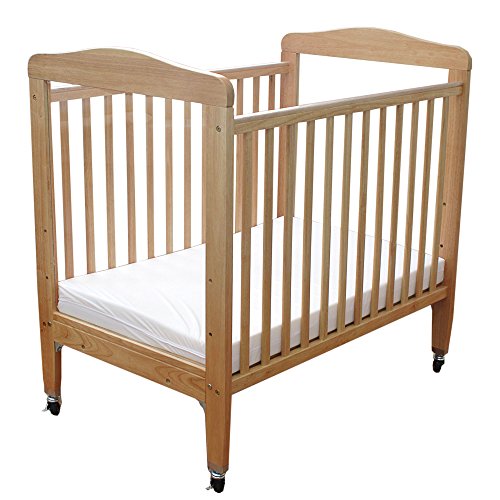 LA Baby Compact Non-folding Wooden Window Crib, Natural