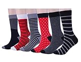 Cotton Dress Socks Fashion Designer Socks for Men Stripe Printed 6 Pair