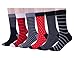 Cotton Dress Socks Fashion Designer Socks for Men Stripe Printed 6 Pair